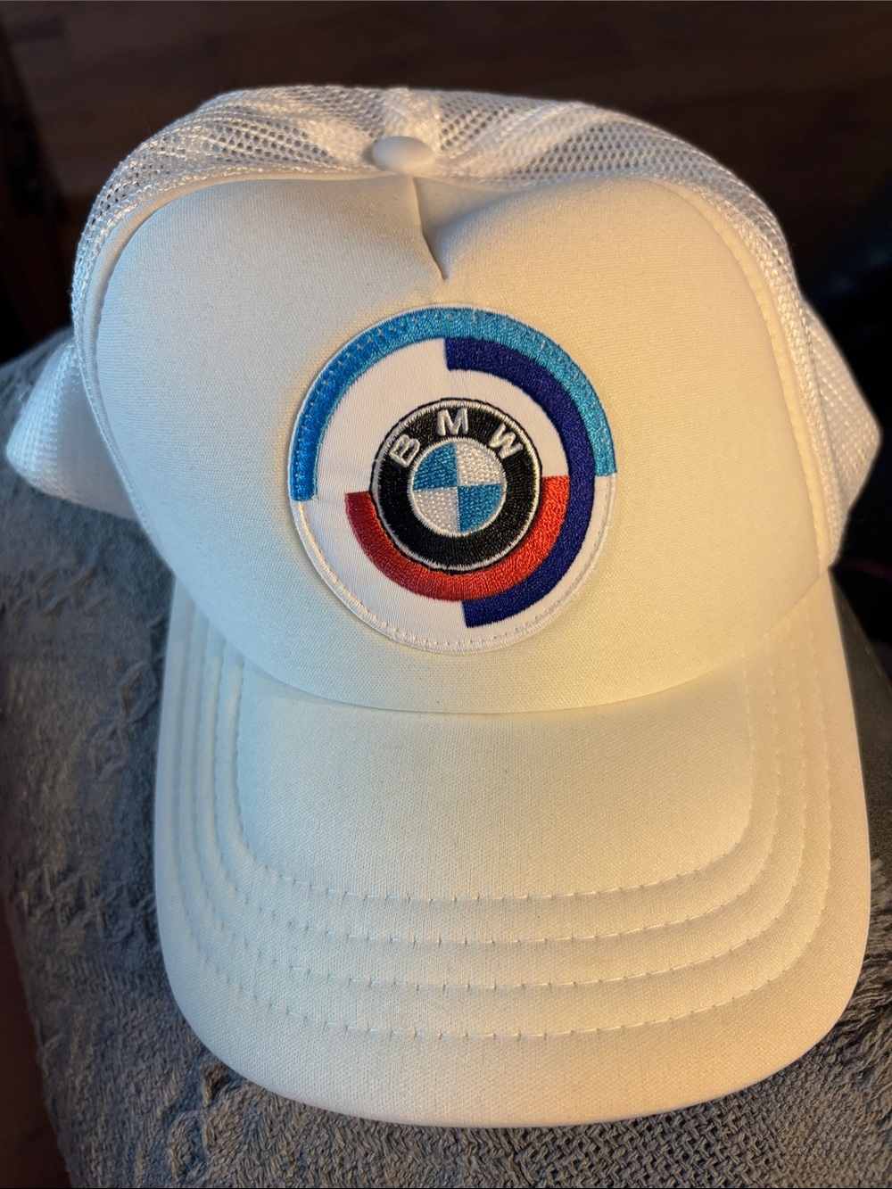 BMW White Cap with Blue and Red Roundel